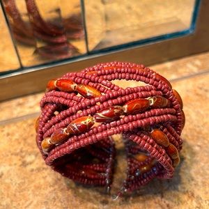 NWOT Carmel & Gold Beaded Bracelet